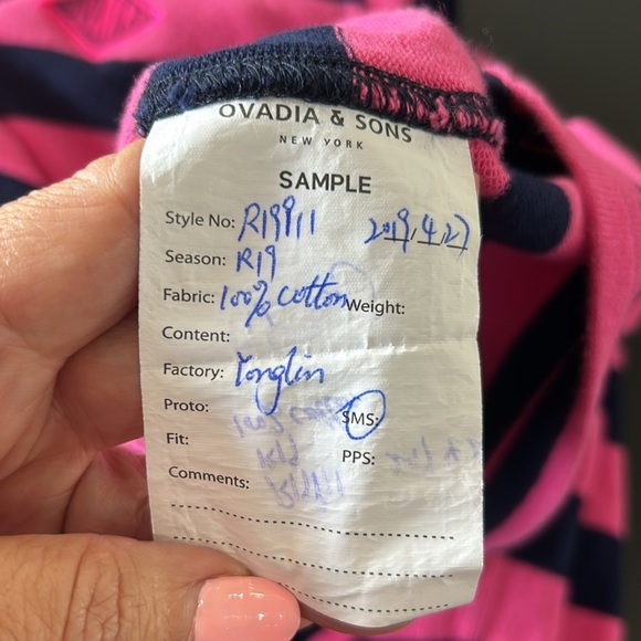 Ovadia & Sons Pink Black Rugby Polo Long Sleeve Shirt. Size M - Picture 8 of 12